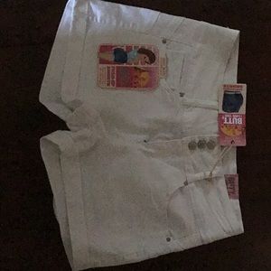 Wax jeans butt I love you white shorts